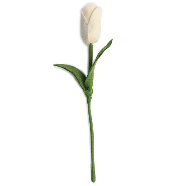Felt Dutch Tulip Flower Global Goods Partners White