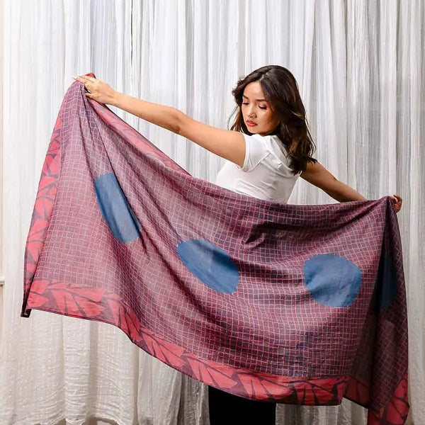 Cotton/Silk Blockprint Scarf Ichcha