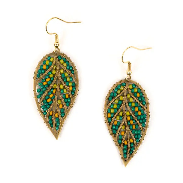 Beaded Leaves Earring Altiplano
