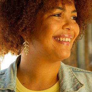 Luxe Leaf Drop Earrings  Fair Anita   