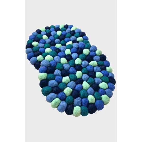 Felt Ball Trivets Ganesh Himal Trading Blue