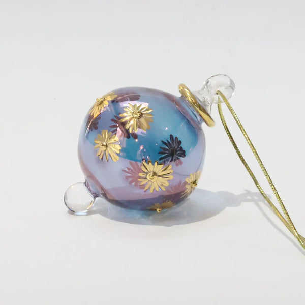 Mini Blown Glass Ornament Dandarah Blue Starry Sky