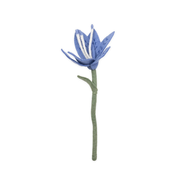 Felt Stargazer Lily Flower Global Goods Partners Blue