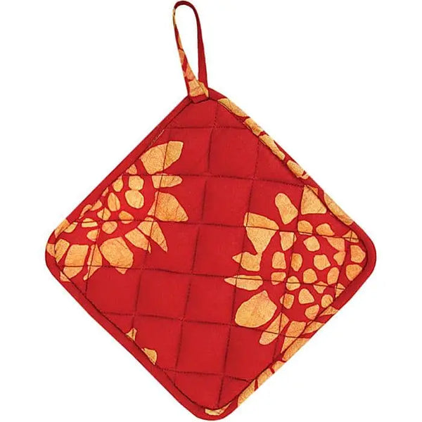 Organic Batik Pot Holder Saraha Mustard Global Mamas Sunflower Red