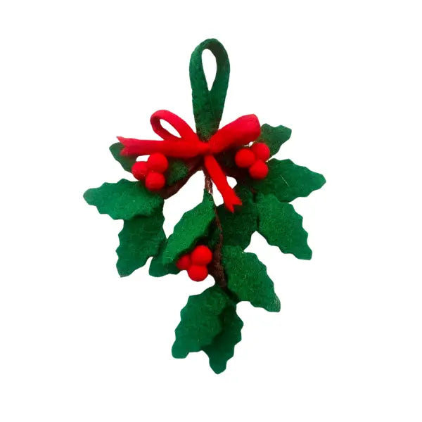 Felt Holly Ornament Global Goods Partners