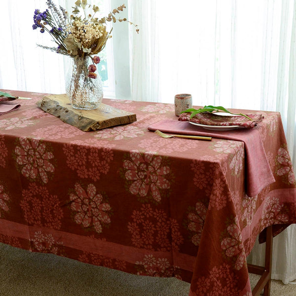 Forget Me Not Block Print Table Cloth