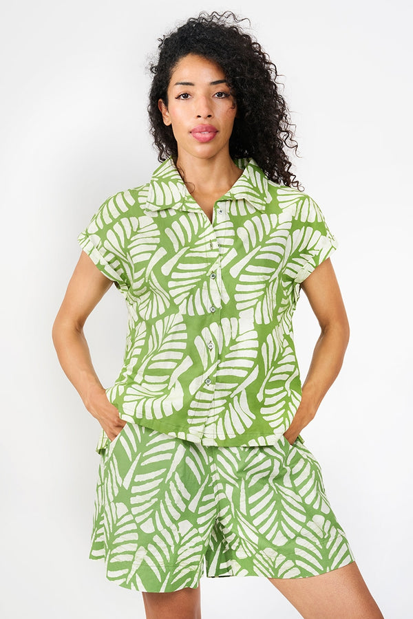 Cabana Blouse - Deco Olive Global Mamas
