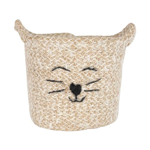 Cat Faced Jute Basket Ten Thousand Villages