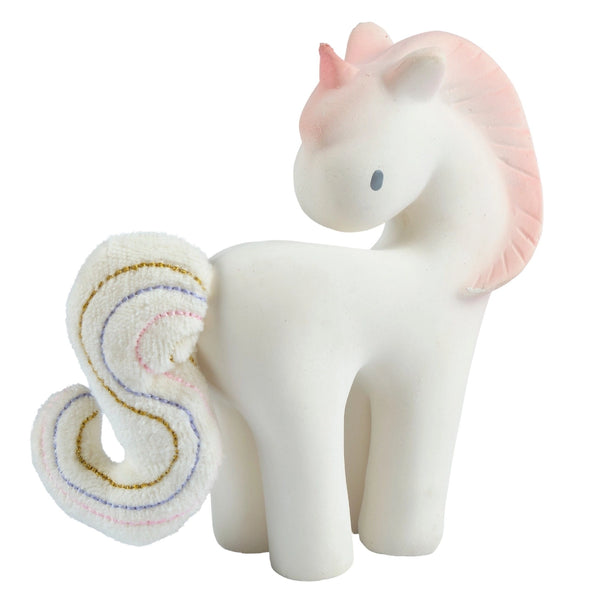 Cotton Candy Unicorn Teether With Crinkle Tail