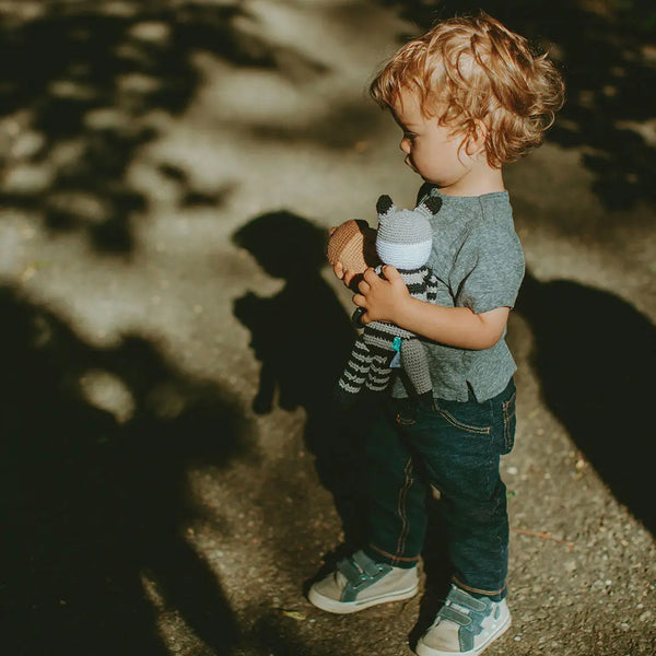 Crochet Racoon Stuffie Pebble