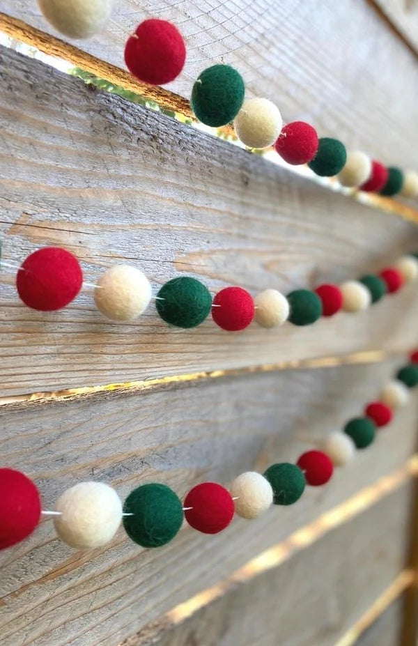 Christmas Felt Ball Garland