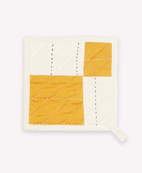 Quilted Pot Holder Mustard Anchal Project Mustard  