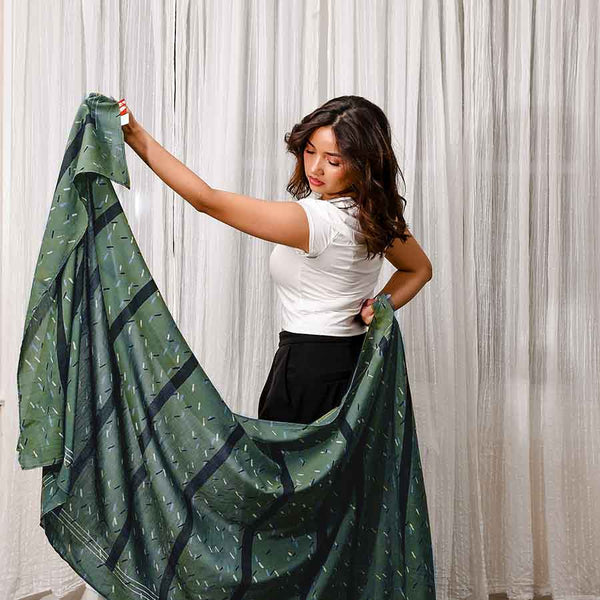 Cotton/Silk Blockprint Scarf Ichcha