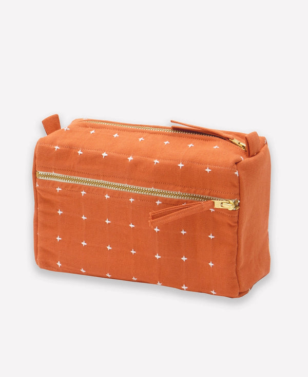 Small Cross-Stitch Toiletry Bag Anchal Project Apricot