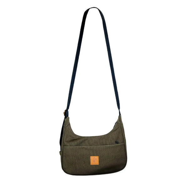 Canvas Crescent Crossbody Bag Ecodunia Green