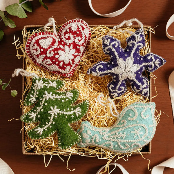 Embroidered Wool Ornament Global Goods Partners