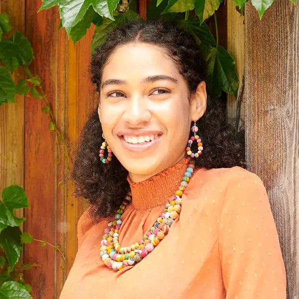 Kantha Dangling Teardrop Earring WorldFinds