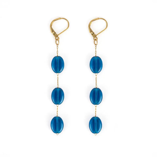 Oval Glass Dangle Earring