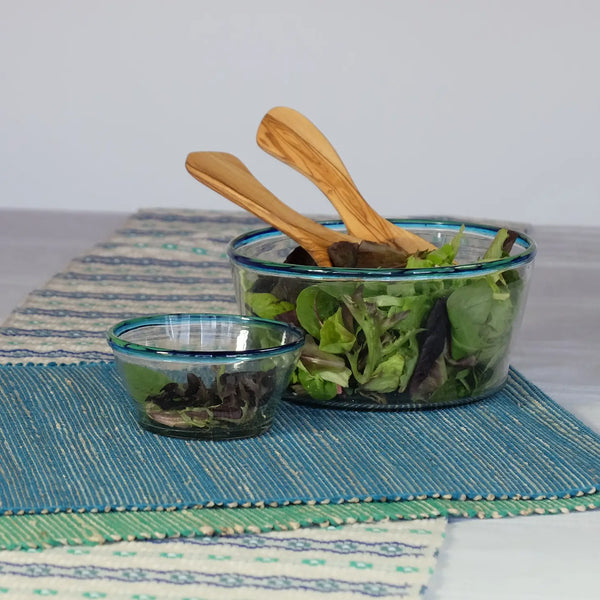 Blue Multi Rim Salad Bowl