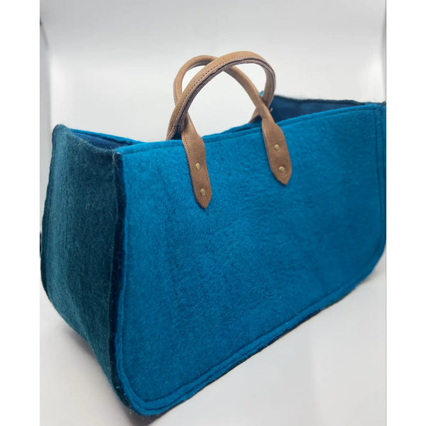 Grab And Go Felted Wool Carry All  Fibers of Life Emerald  