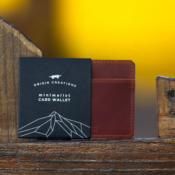 Minimalist Leather Card Wallet  Twin Engine Saddle Brown  