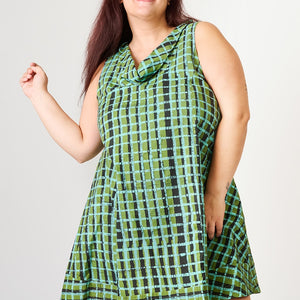 Eli Dress - Plaid Olive Global Mamas