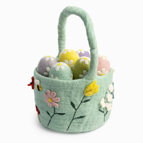 Felt Easter Basket Floral Global Goods Partners
