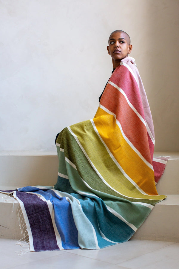 Kalam Handwoven Ethiopian Cotton Beach Towel Sabahar