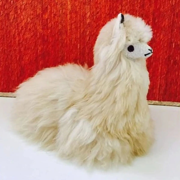 Sitting Alpaca Fur Toy Blossom Inspired