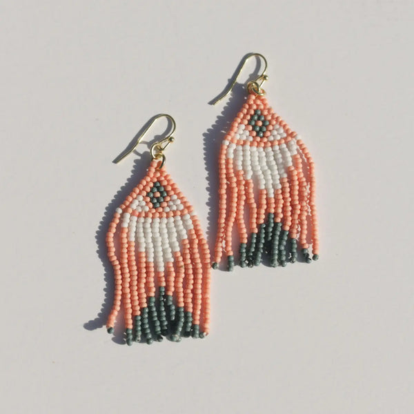 Beaded Fringe Earrings  Rover & Kin Flamingo  