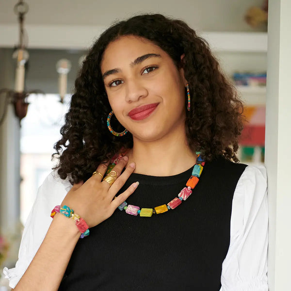 Kantha Milieu Classic Hoop Earrings Regular WorldFinds   