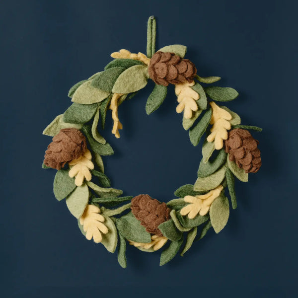 Felt Pinecone Wreath Regular Global Goods Partners   