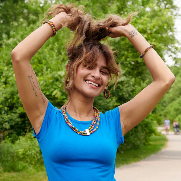 Kantha Luminous Inlay Necklace Regular WorldFinds   