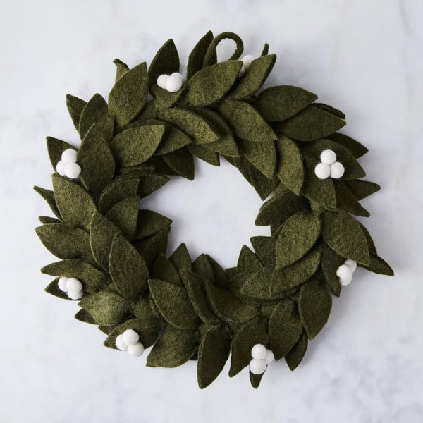 Felt Mistletoe Wreath Global Goods Partners