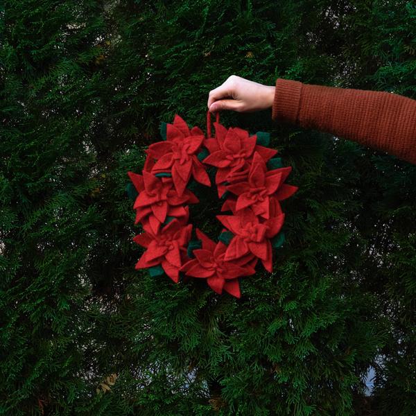 Felt Poinsettia Wreath