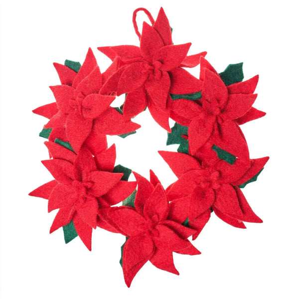 Felt Poinsettia Wreath