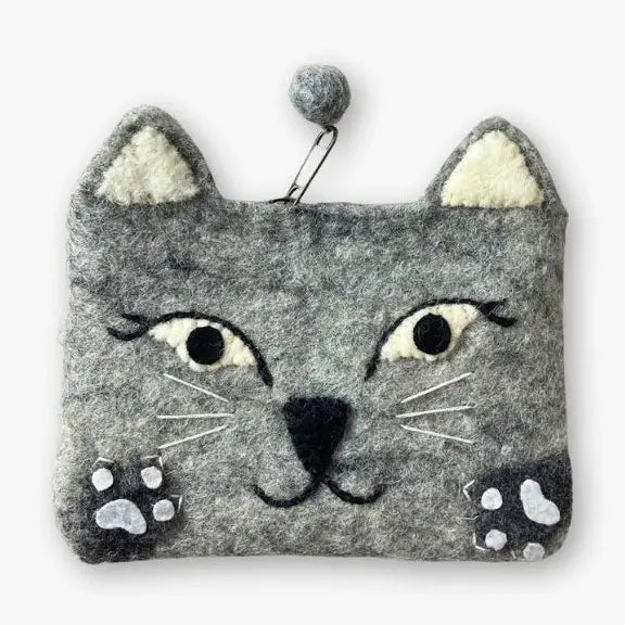 Felted Cat Coin Purse