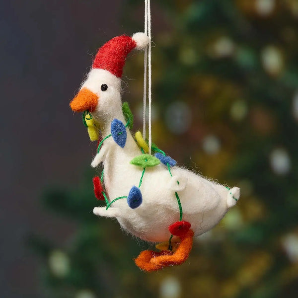 Festive Goose Ornament