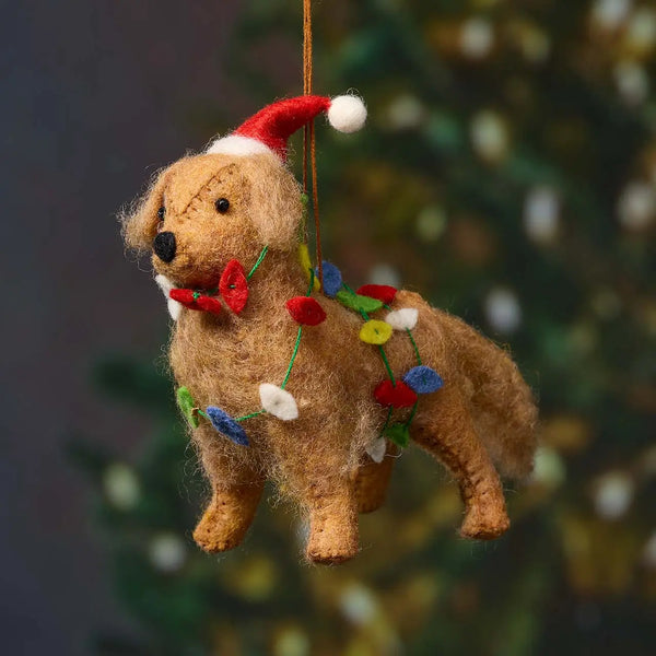 Festive Retriever Ornament SERRV