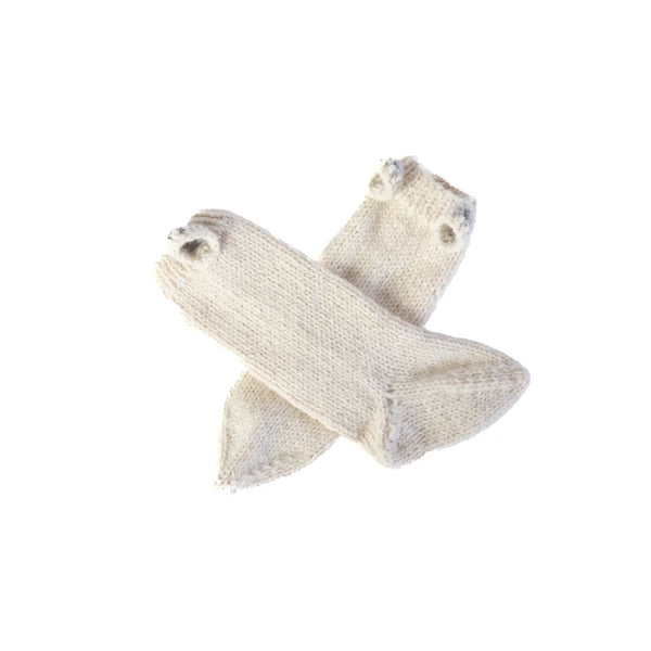 Muku Handknit Llama Baby Leg Warmers Forest Awamaki White  