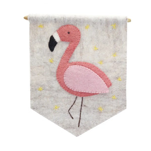 Flamingo Felt Banner Global Goods Partners