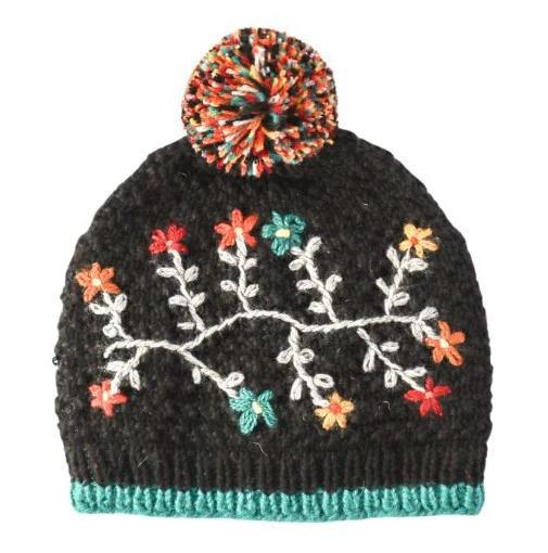 Flora Hat knit hat Andes Gifts Black