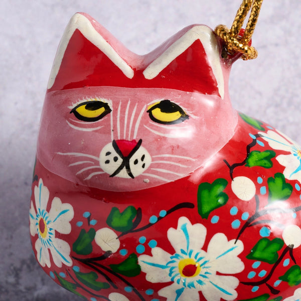 Painted Floral Cat Ornament Ten Thousand Villages