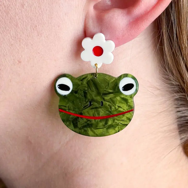 Frog And Flower Earring Jenny Lemons