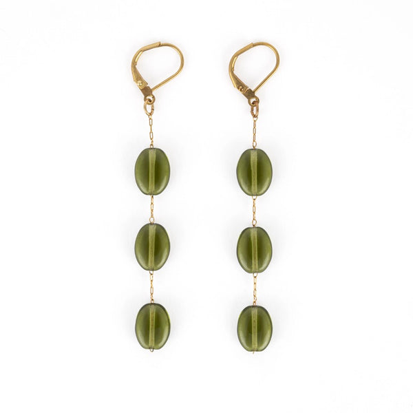 Oval Glass Dangle Earring