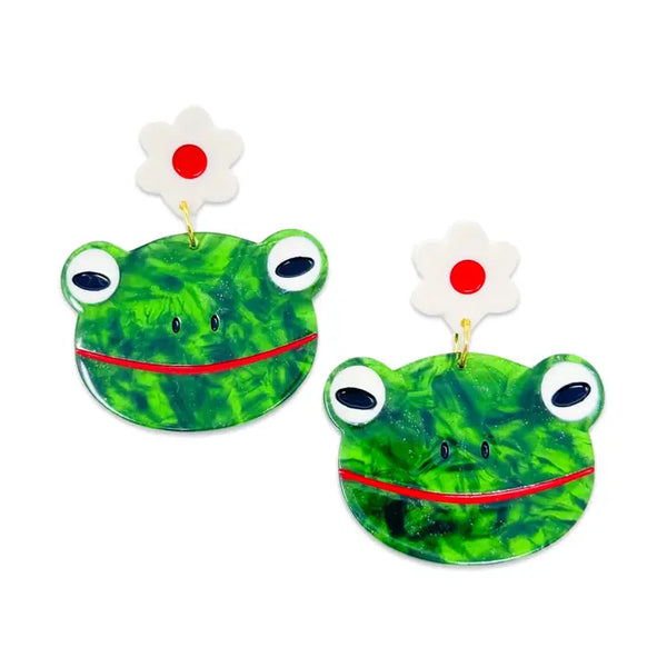Frog And Flower Earring Jenny Lemons