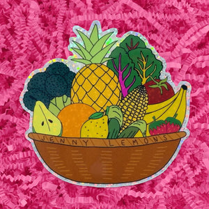 Glitter Fruit Basket Sticker Jenny Lemons