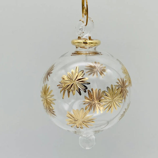 Mini Blown Glass Ornament Dandarah Gold Starry Sky