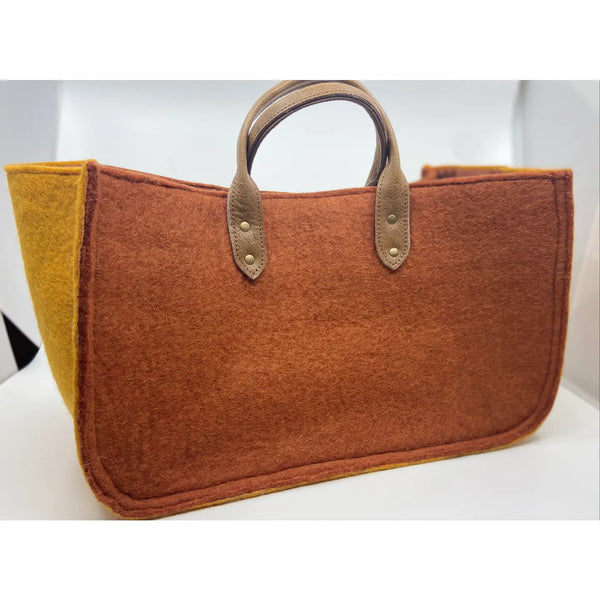 Grab And Go Felted Wool Carry All Fibers of Life Marigold