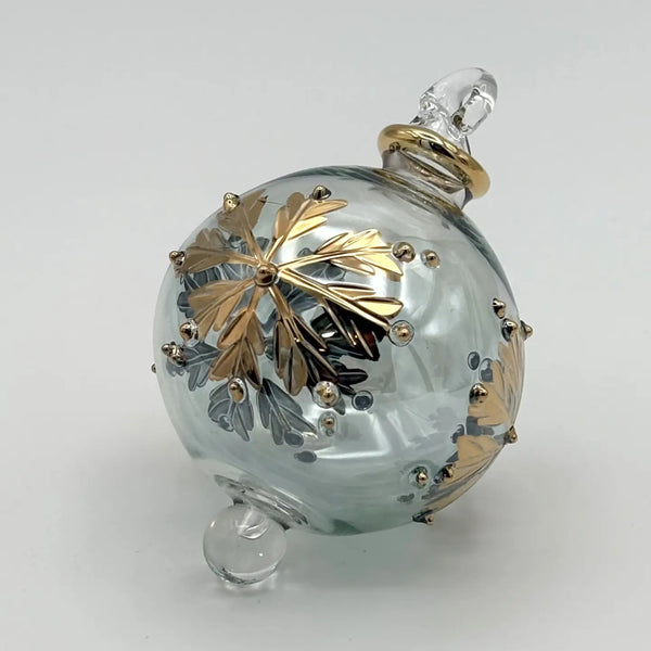 Mini Blown Glass Ornament Dandarah Green Snowflake